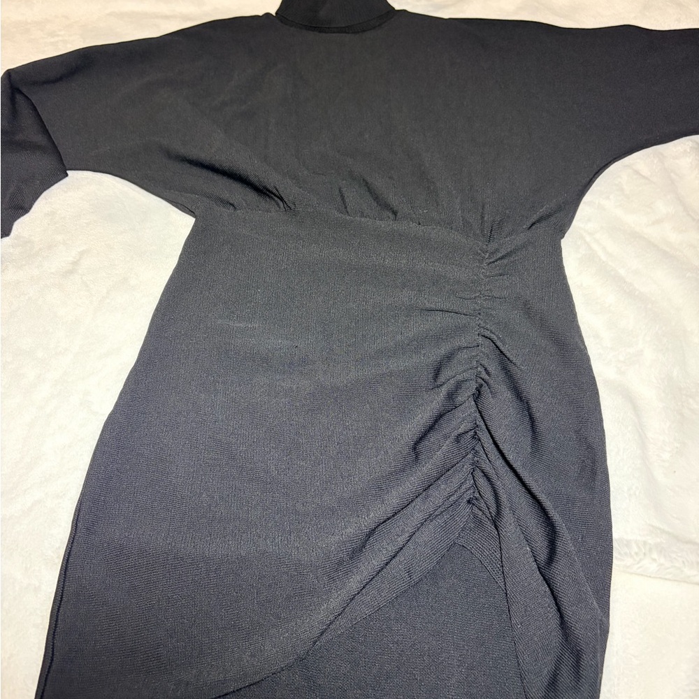 Lovers + Friends Black Ruched Mini Dress